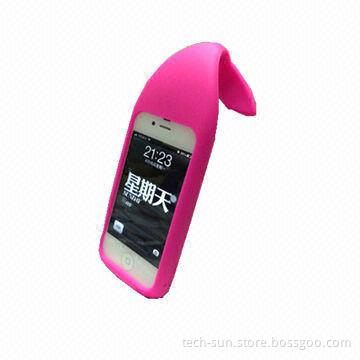 Cute whale silicone soft case for iPhone 5, iPhone 4/4S cases available with stand, 13 colors